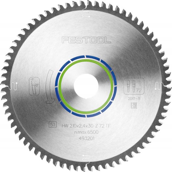 List krožne žage za aluminij/plastiko FESTOOL VW 210x2,4x30 TF72