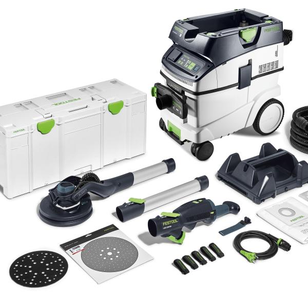 Set FESTOOL brusilnik z dolgim dosegom PLANEX LHS 2 225 EQI in sesalec CTL 36