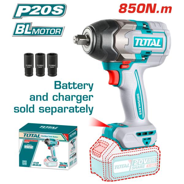 Akumulatorski udarni vijačnik TOTAL Industrial TIWLI20851