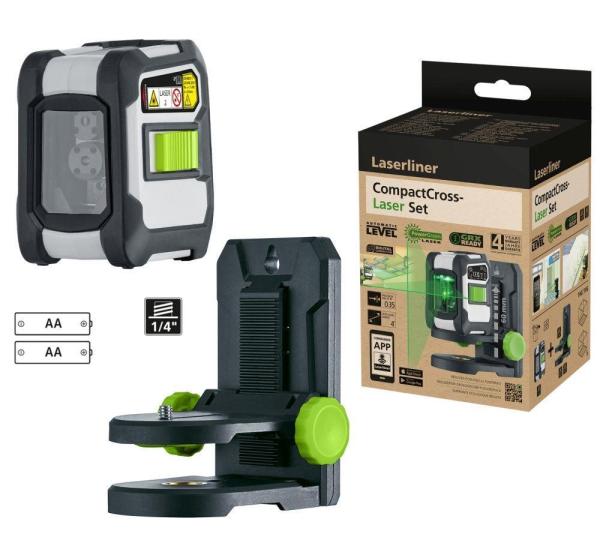 Avtomatski križni laser Laserliner z digitalnim vmesnikom - CompactCross-Laser Set Green