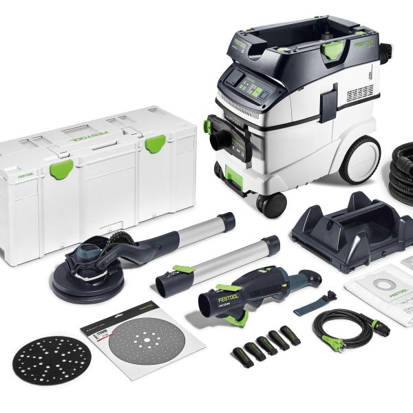 Set FESTOOL brusilnik z dolgim dosegom PLANEX LHS 2 225 EQI in sesalec CTM 36