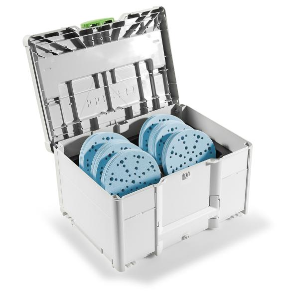 Set brusnih papirjev Festool Systainer³ Granat SYS-STF D150 GR-komplet