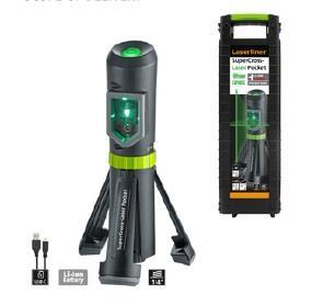 Laserliner križni laser zelen z vgrajenim 3 nožnim stojalom, SuperCross-Laser Pocket Plus