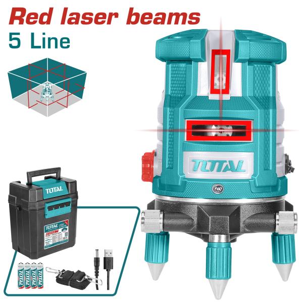 Samonivelirni linijski laser TOTAL (rdeči laserski žarki)