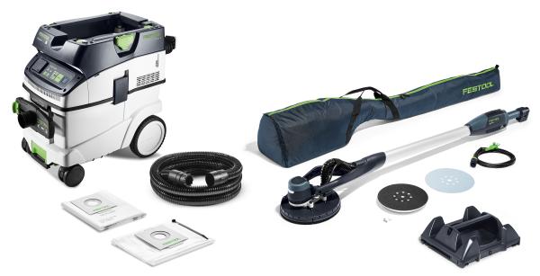 Set FESTOOL brusilnik z dolgim dosegom PLANEX LHS-E 225 in sesalec CTL 36