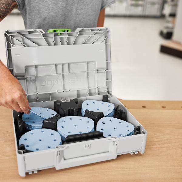 Set brusnih papirjev Festool Systainer³ Granat SYS-STF D125 GR-komplet