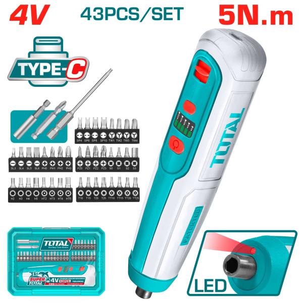 Akumulatorski izvijač TOTAL 4V/ 5Nm/ Type-C