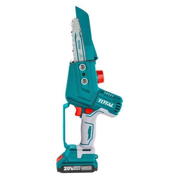 Akumulatorska mini verižna žaga TOTAL set 150mm, 20V/2.0Ah-7.5Ah/P20S