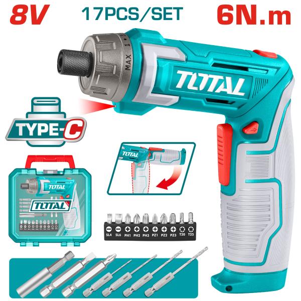 Akumulatorski izvijač TOTAL 8V/6Nm/Type-C/2pos
