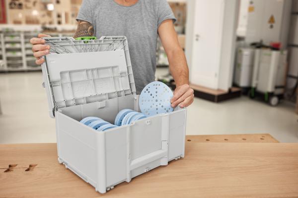 Set brusnih papirjev Festool Systainer³ Granat SYS-STF D150 GR-komplet