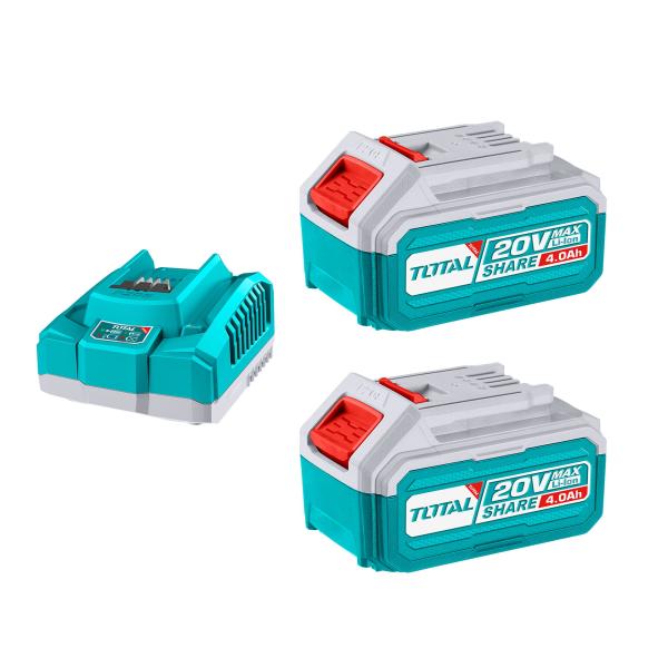 Set baterij in polnilec Total Industrial 2x 4,0 Ah