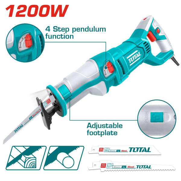 Električna sabljasta žaga TOTAL 1200W, 2800rpm