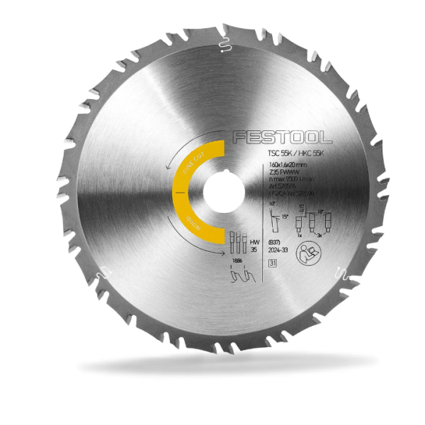 Žagin list FESTOOL FINE CUT HW 160x1,6x20 FWWW35